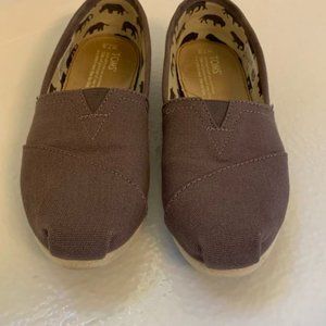 TOMS brown canvas shoes for women, size US 7.5